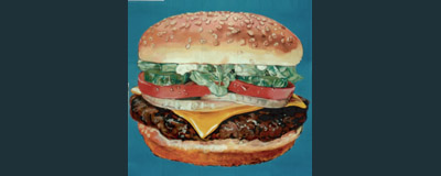 Hamburger Painting, Billboard Painting, Flying Armadillo Signs, Mike Burrell, FASCO