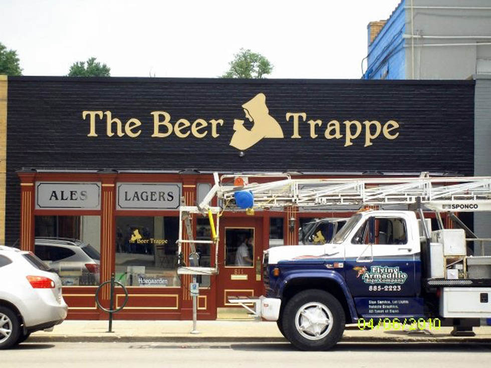 The beer Trappe sign by Flying armadillo signs