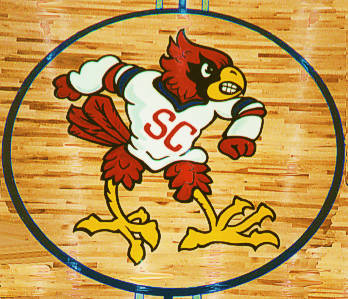 Scott County Cardnials Gym Floor Painting, Flying Armadillo Signs, Mike Burrell, FASCO