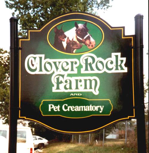 Clover Rock Farm, Pet Creamatory, Sign, Flying Armadillo Signs, Mike Burrell, FASCO