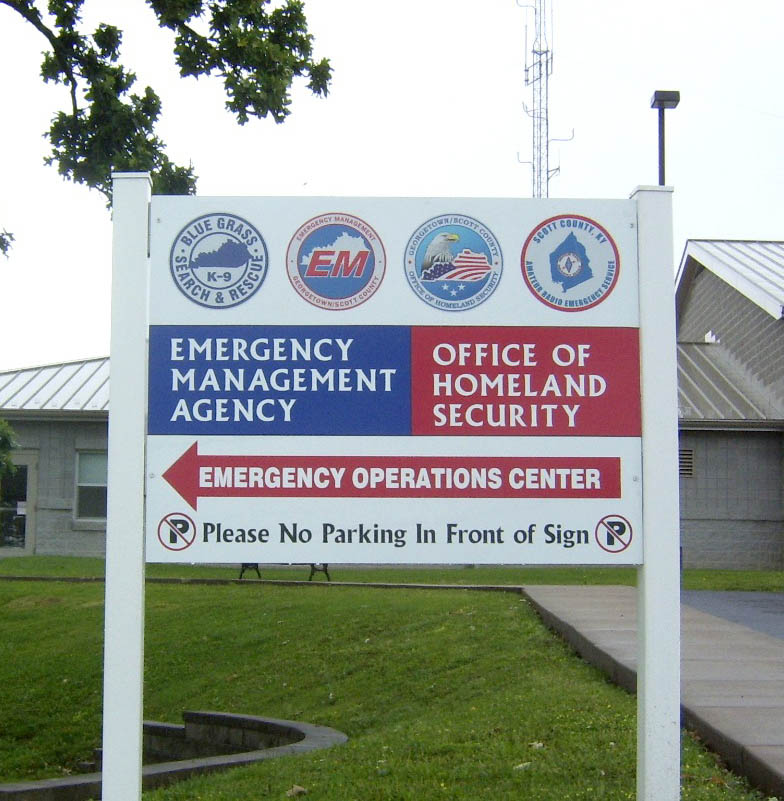 Emergency Management Sign, Kentucky, Homeland Security Sign, Vinyl Sign, Flying Armadillo Signs, Mike Burrell, FASCO 